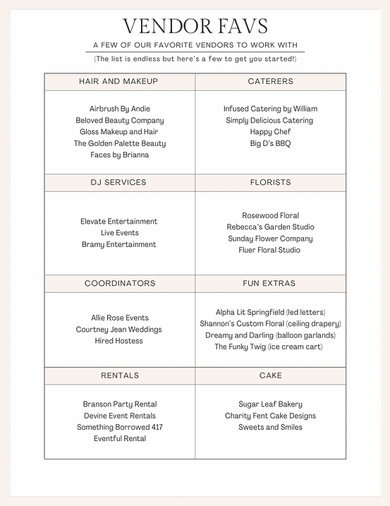 White and Peach Simple Wedding Vendor Contact List US Letter Document.png
