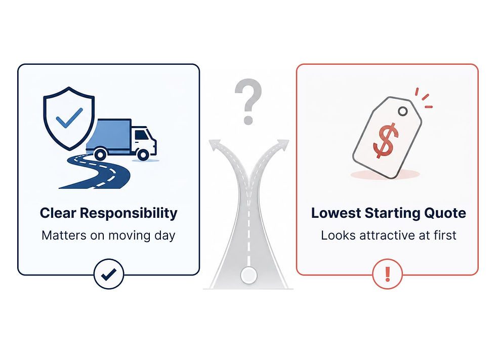 Comparison of a direct carrier offering clear responsibility versus a moving broker's risky low quote for Washington long-distance movers.