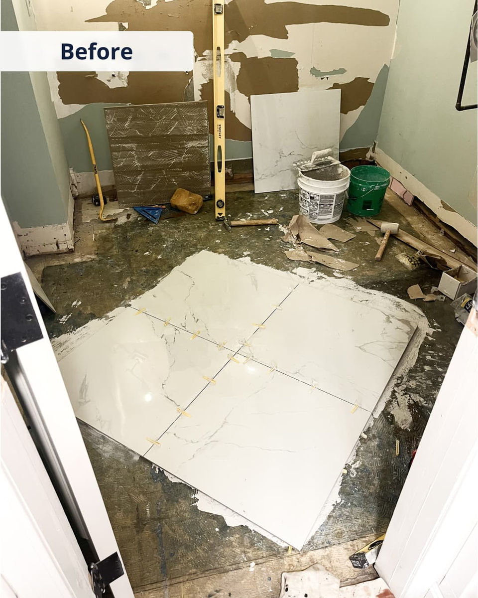 Bathroom floor demolition — prepping for new tile
