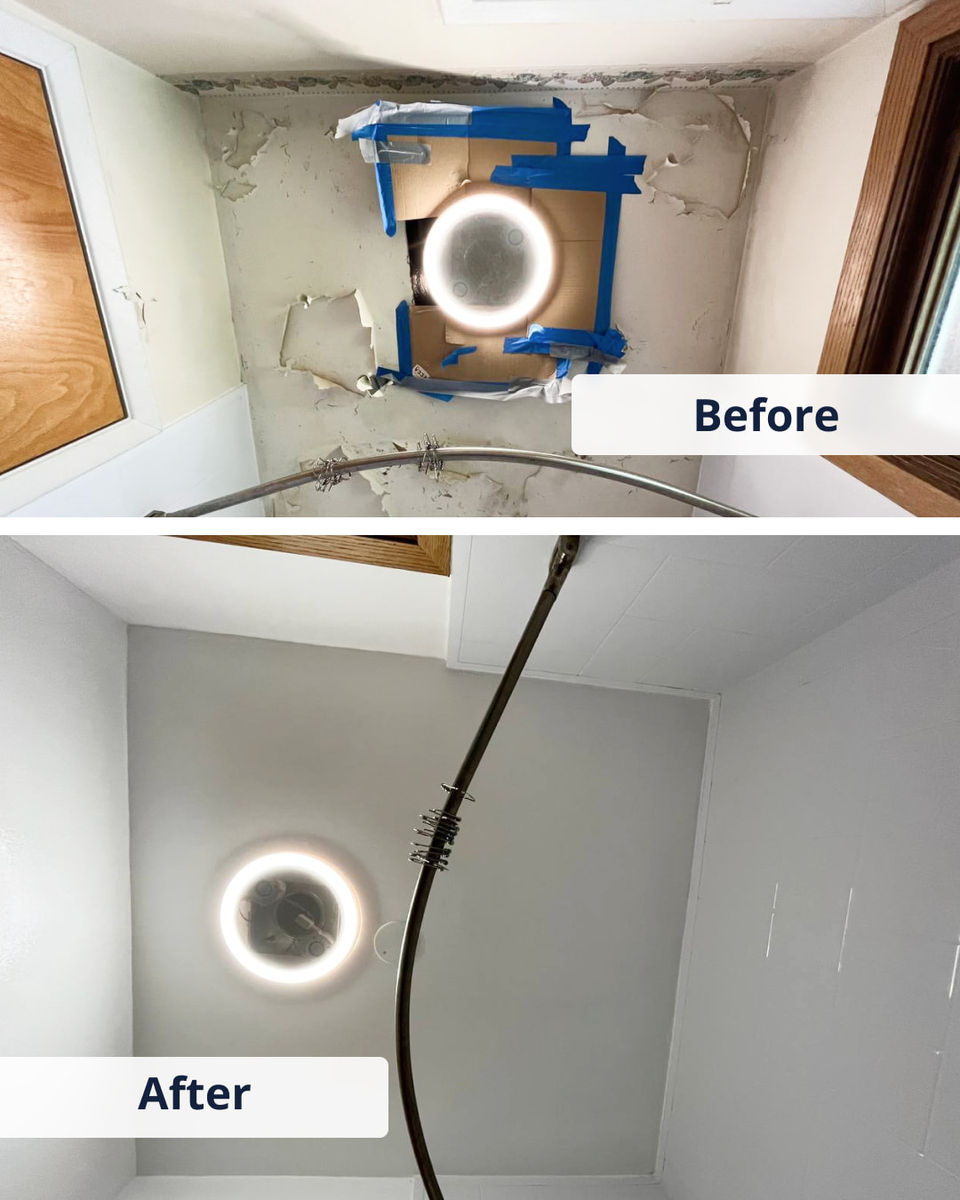 Ceiling replacement after leak — Palatine renovation
