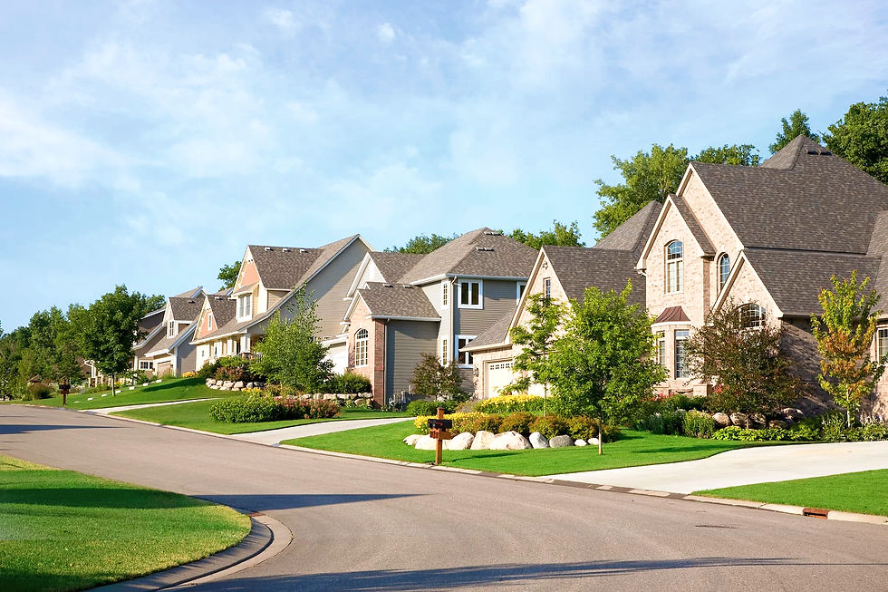 Suburban homes in northwest Chicago area representing service locations for residential painting