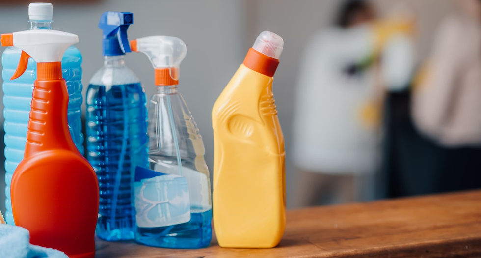 Household cleaning products and chemicals that should not be packed for movers