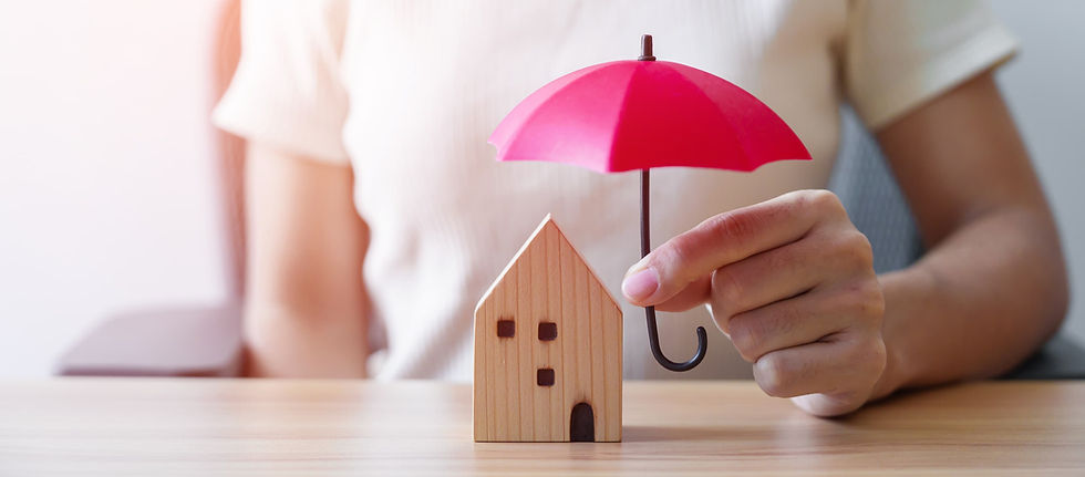 House protected by an umbrella representing moving valuation and coverage options