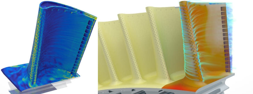 Efficiency of Film Cooling Using Large Vortex Simulations