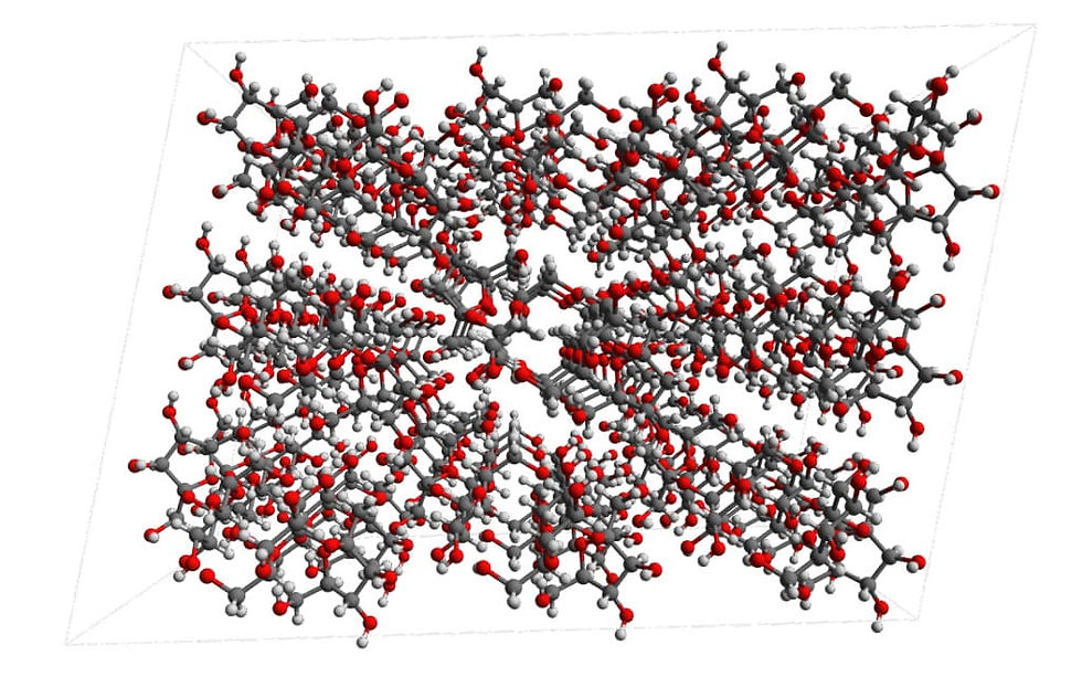 Cadeia de moléculas em 3D