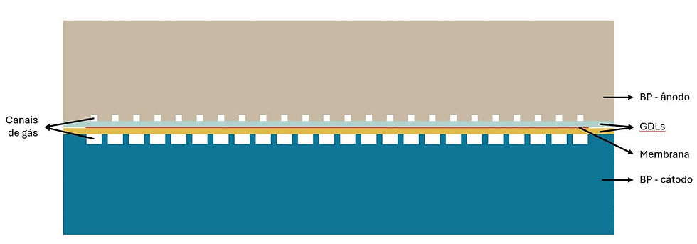 Channels through which gases flow