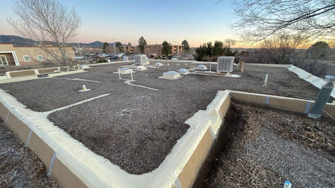 Alt text: roof repair, roof maintenance, roof coating, silicone roof system, energy efficient roof, green roof, roof restoration, roof, roofing, roofing contractor, roofing company.