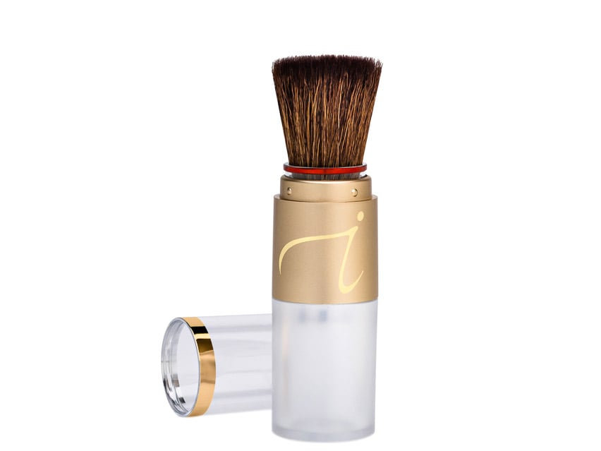 Jane Iredale Refill Me Refillable Loose Powder Brush Beautyco Makeup artist nam vo shares her tip called precision powdering for applying setting powder with a smaller brush in targeted areas for a less cakey, more dimensional look. jane iredale refill me refillable loose powder brush beautyco