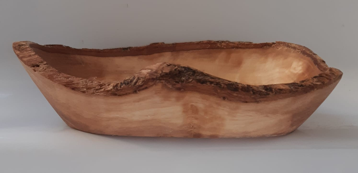 Olivenholz-Seifenschale oval mit Löcher