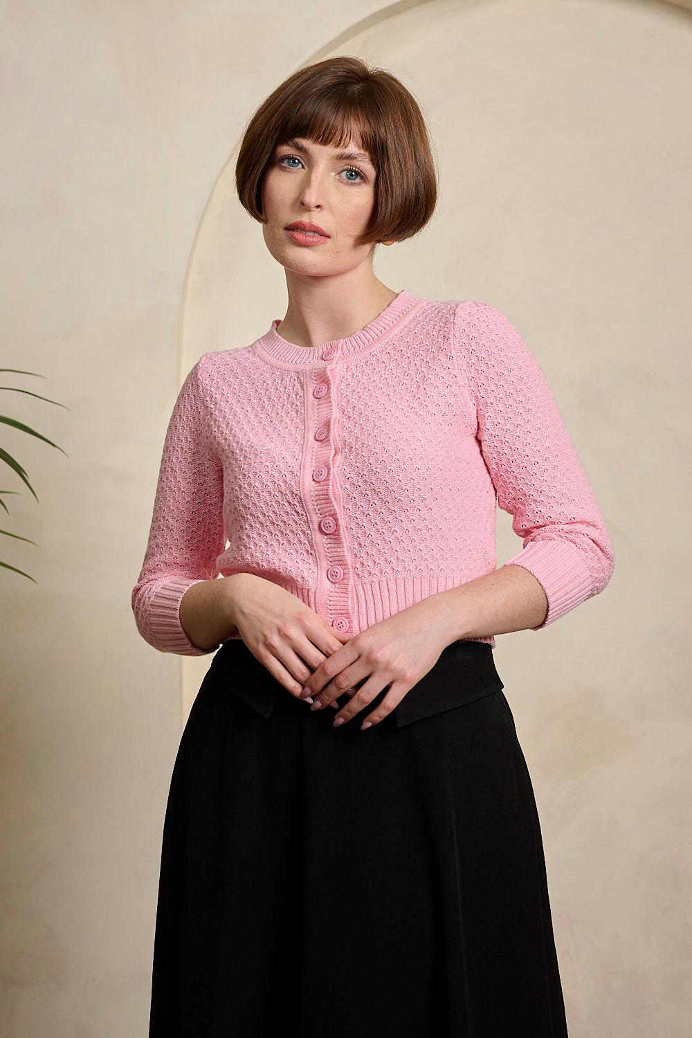 Baby Pink Cropped Cardigan