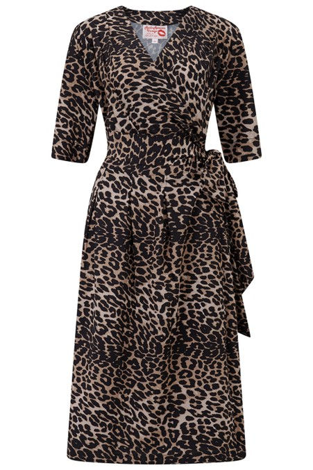 leopard wrap dress