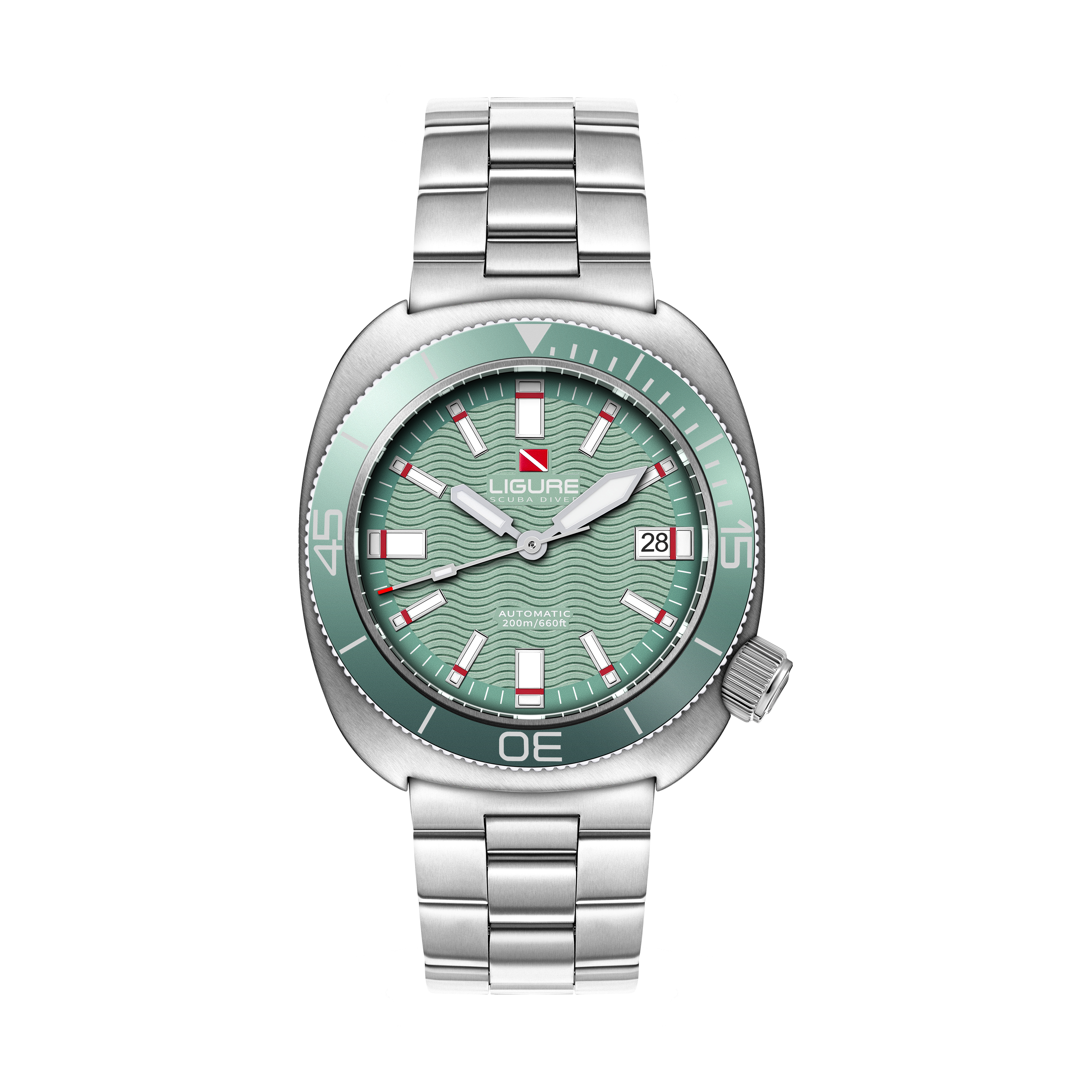 Ligure LWT23003 Olive Verde Tartaruga Watch