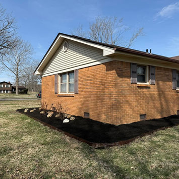 mulching job completed by local landscaper