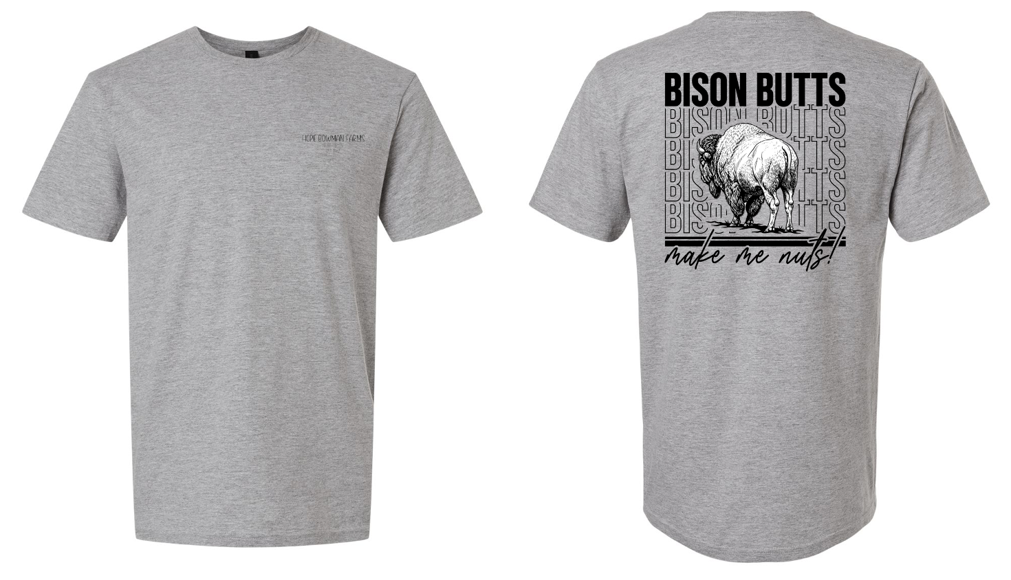 Bison Butts T-Shirt - Sport Gray