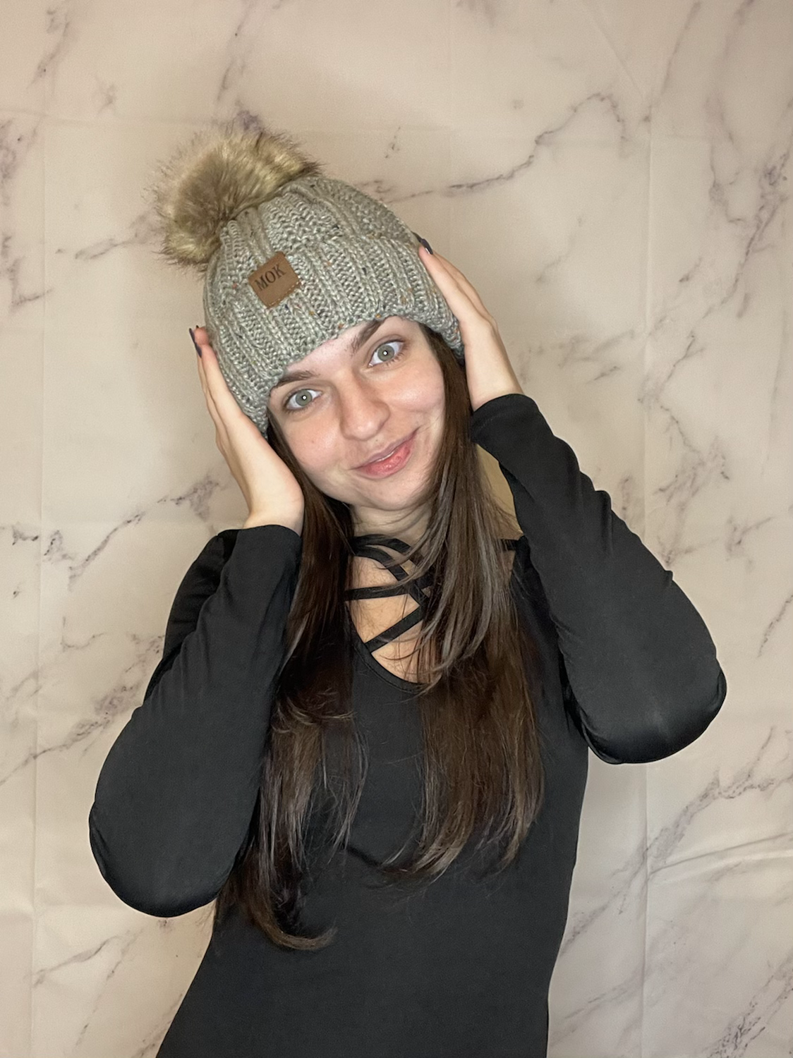 Gray Knit Hat