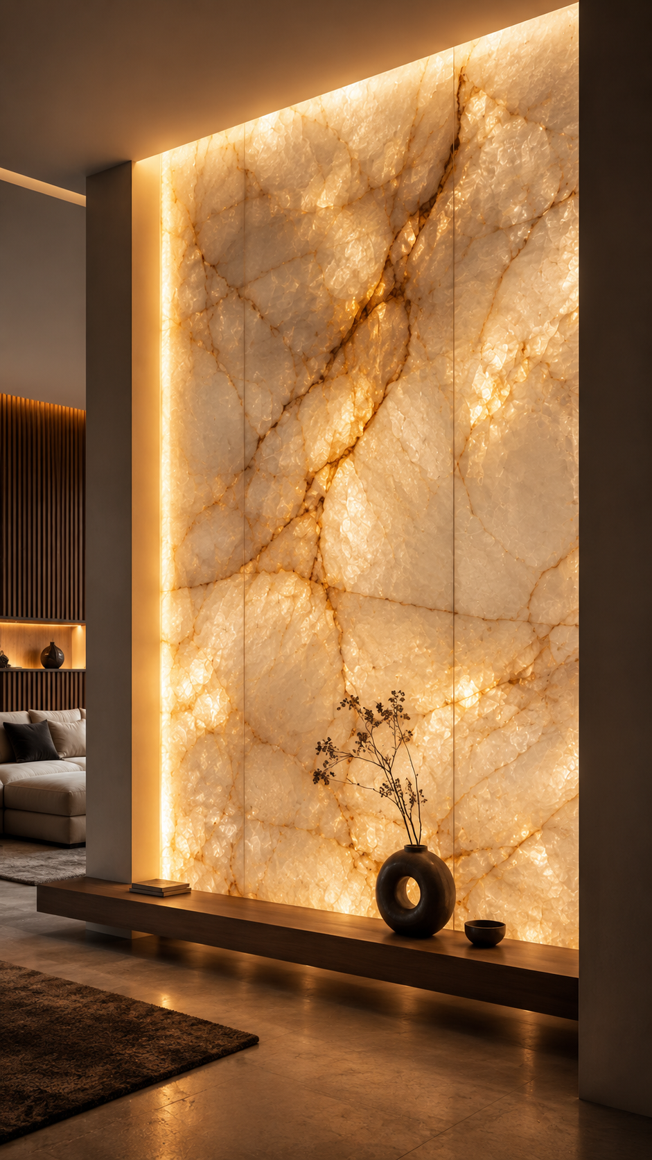 Backlit Alabaster & Translucent Stone