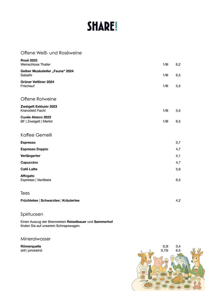 Speisekarte vom Restaurant Share in Traunkirchen: Getränke 2
