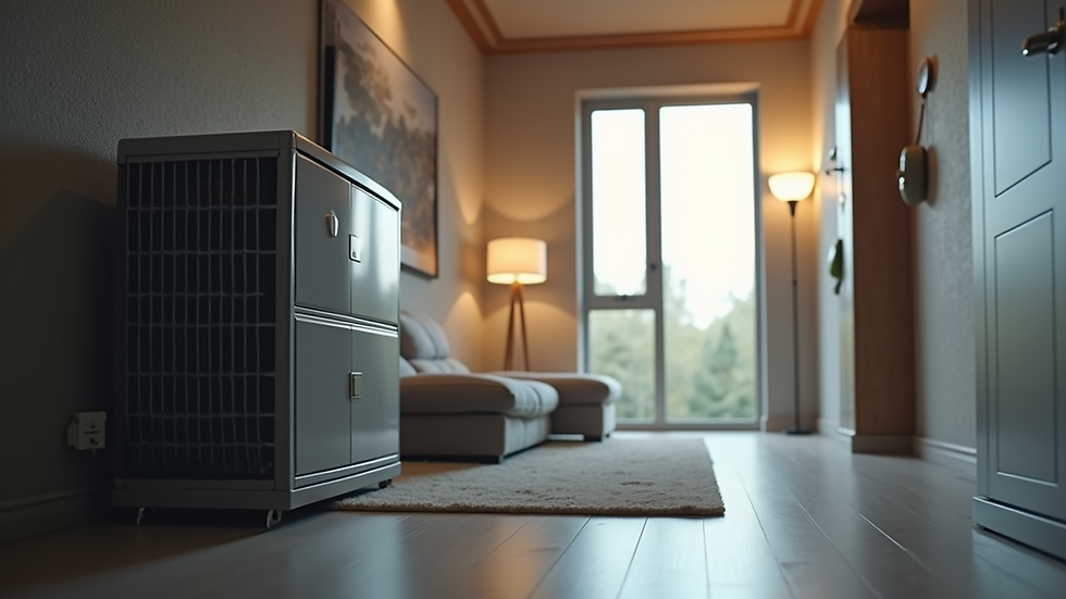 Eye-level view of a modern HVAC system installed in a residential home