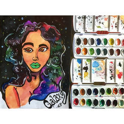 Instagram - "Galaxy" - ND #watercolor #painting #future #mermaid #space #girl