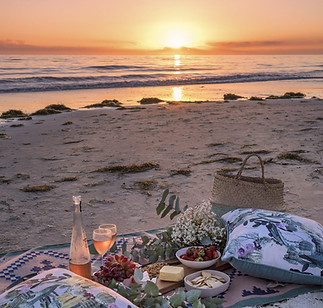 sunset picnic on the beach