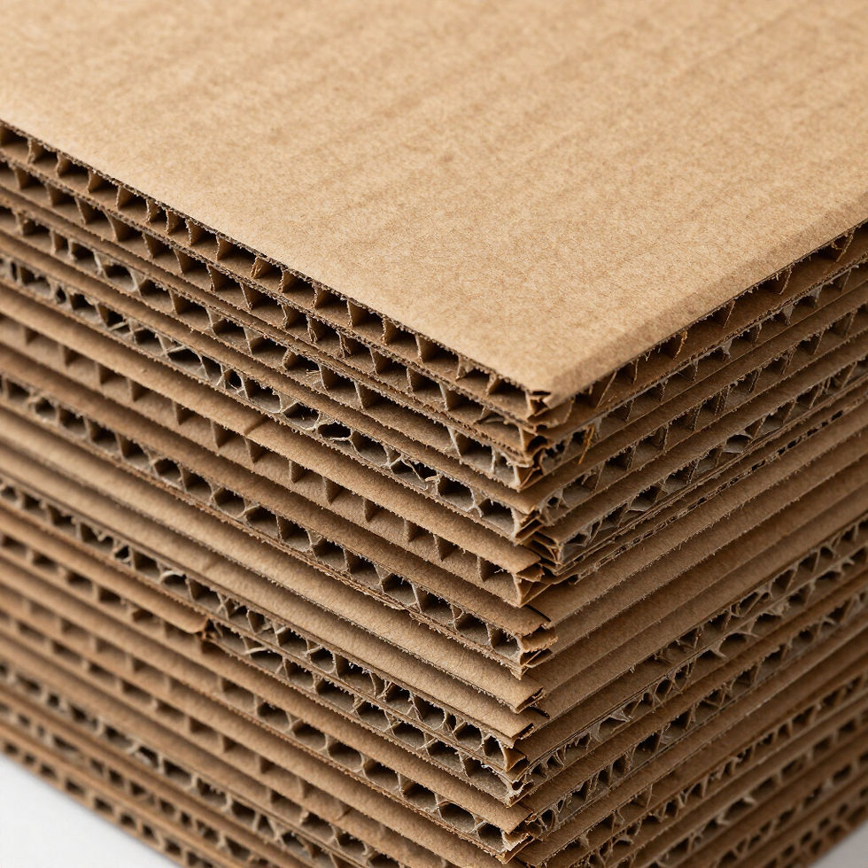 Stack of corrugated cardboard for bulk food export packaging