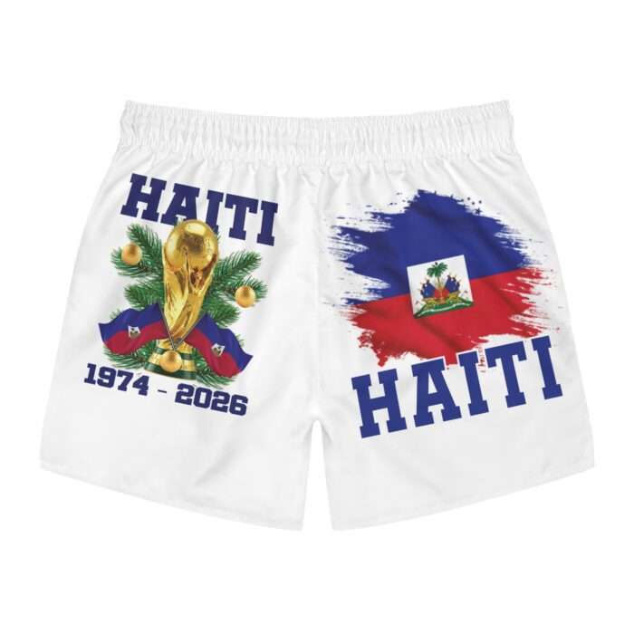 Thumbnail: Haiti World Cup Tribute Swim Trunks — 1974–2026 Flag & Trophy Design