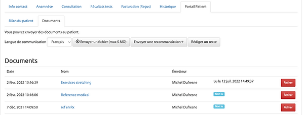 Portail patient _ StaminaSys