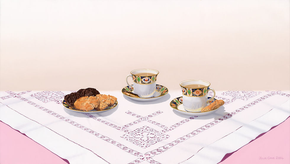 Julie-CANE_1920s+A+Cup+of+Tea+and+a+Chat_Oil-on-linen-2024.jpg