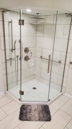 Neo Angle Shower kit with Custom Tile