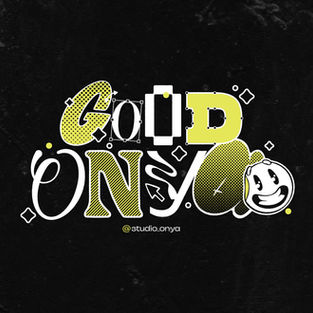 Illustration from studio onya. Illustration says 'Good Onya', using multiple different Typefaces.