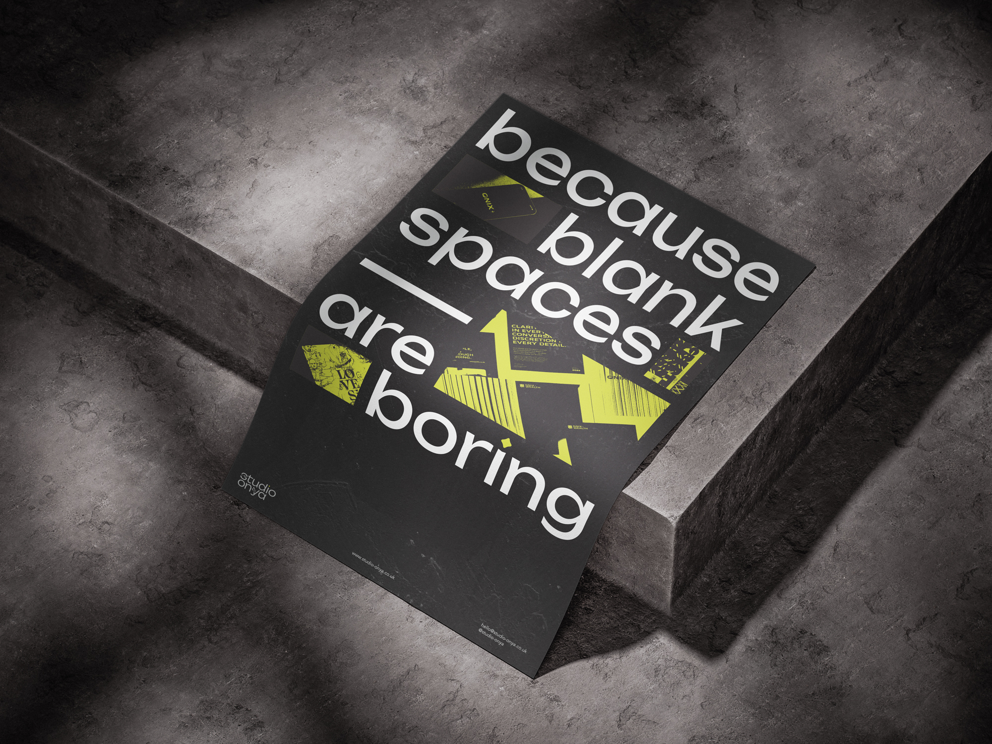 Studio Onya Poster, Saying Because blank spaces are boring