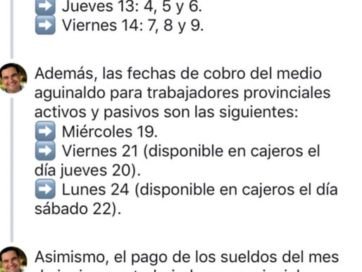 Valdés confirmó los cronogramas de los pagos del plus de $5.500, el medio aguinaldo y los sueldos