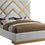 Thumbnail: Posh Wh/Gld Faux Leather King Bed #103