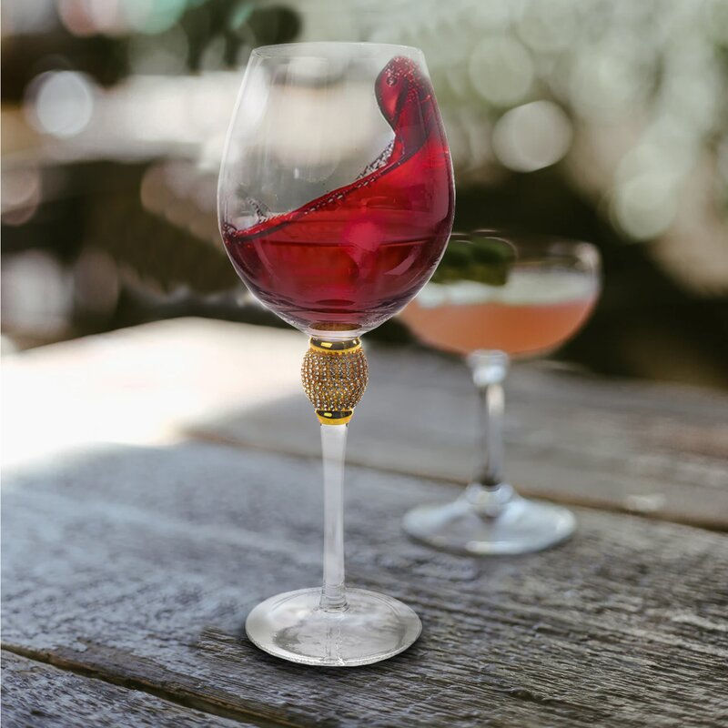 Thumbnail: Jewel Gold rimmed wine glass set of 2