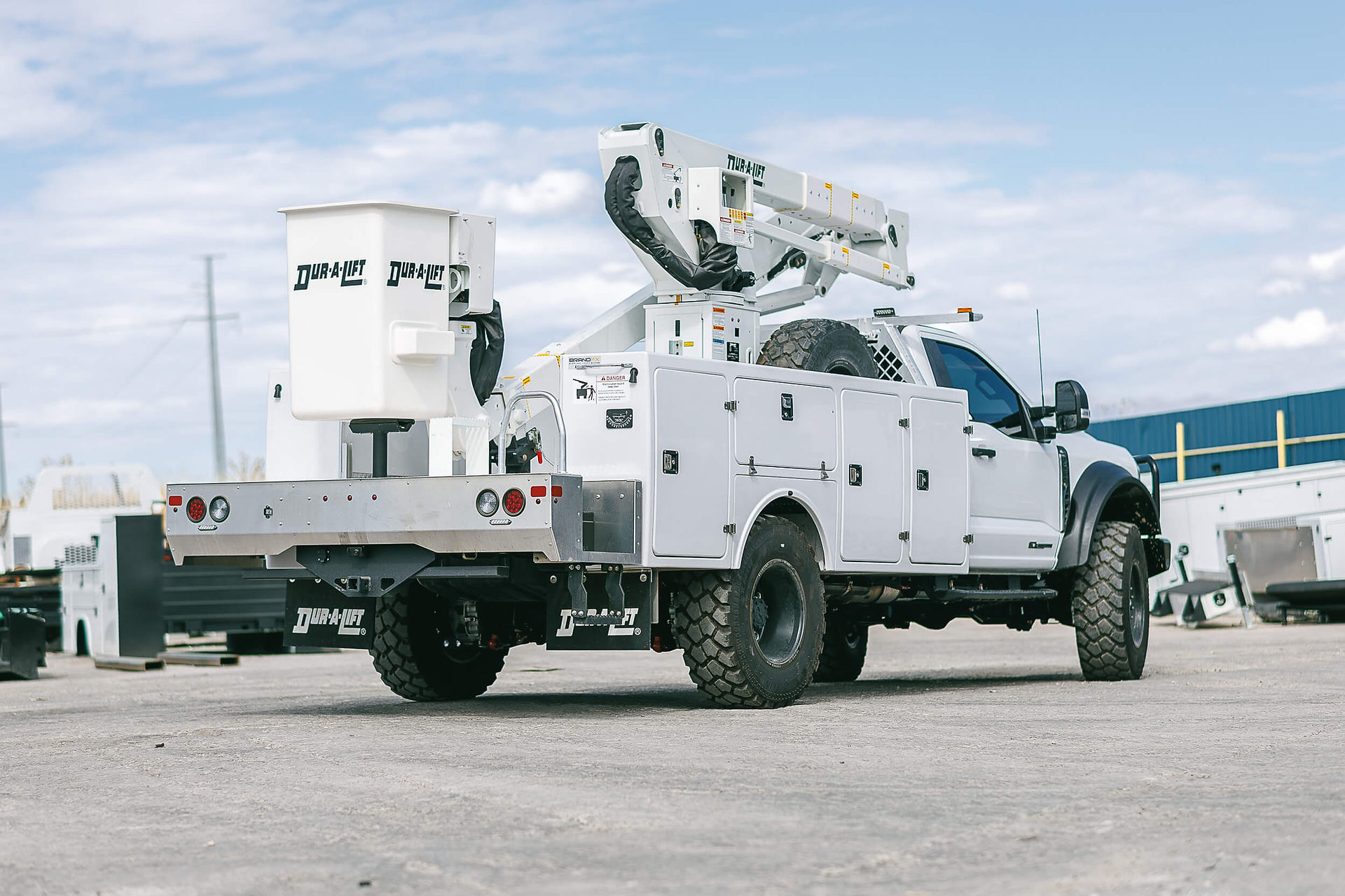 back 3/4 image for extreme duty bucket truck