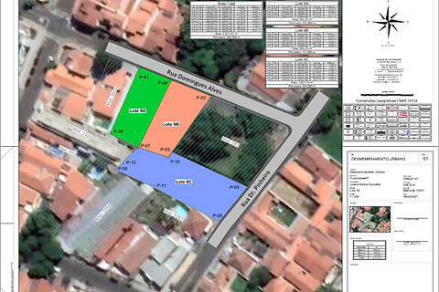 Projetos de loteamento e demarcações em geral