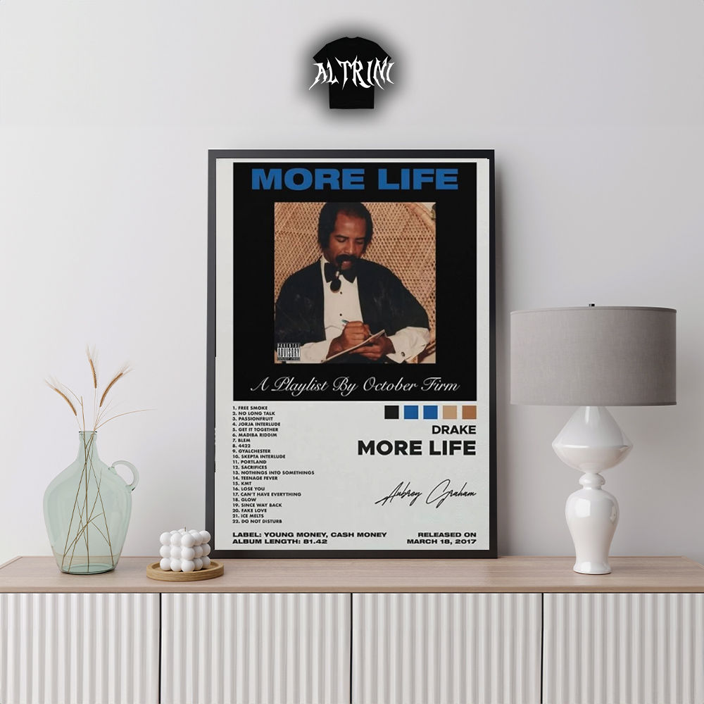 DRAKE MORE LIFE FRAMED POSTER