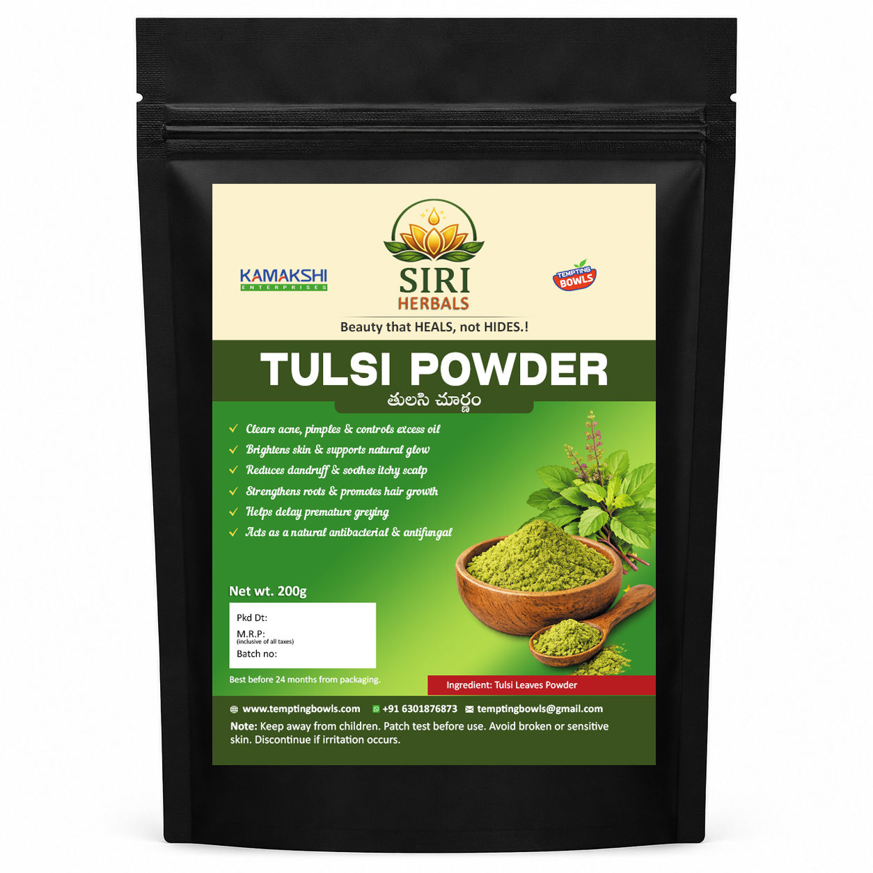 Natural Tulasi Powder | 100% Natural Holy Basil