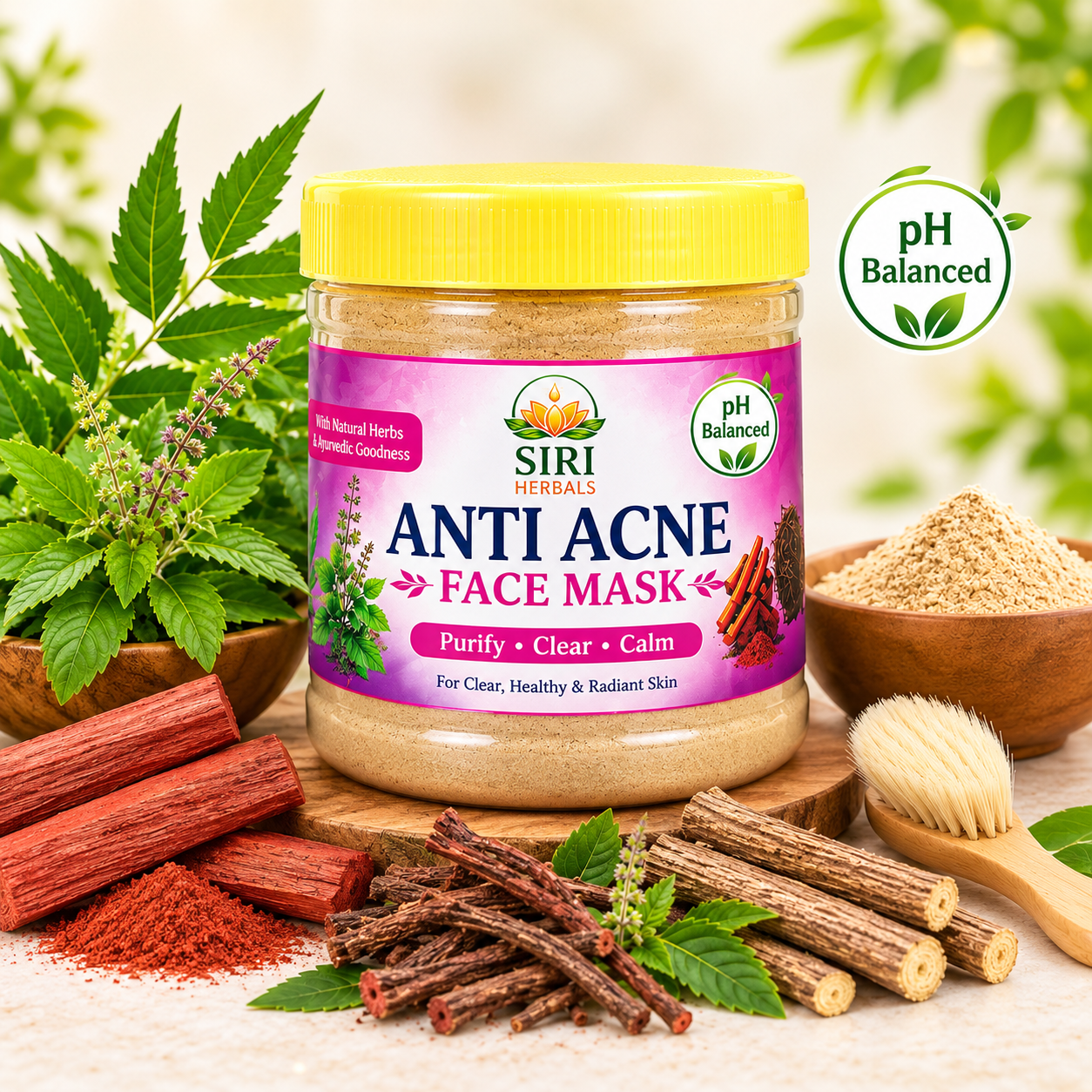 Ayurvedic Acne & Pimple Control Face Mask, Pimple‑Free Pure Skin