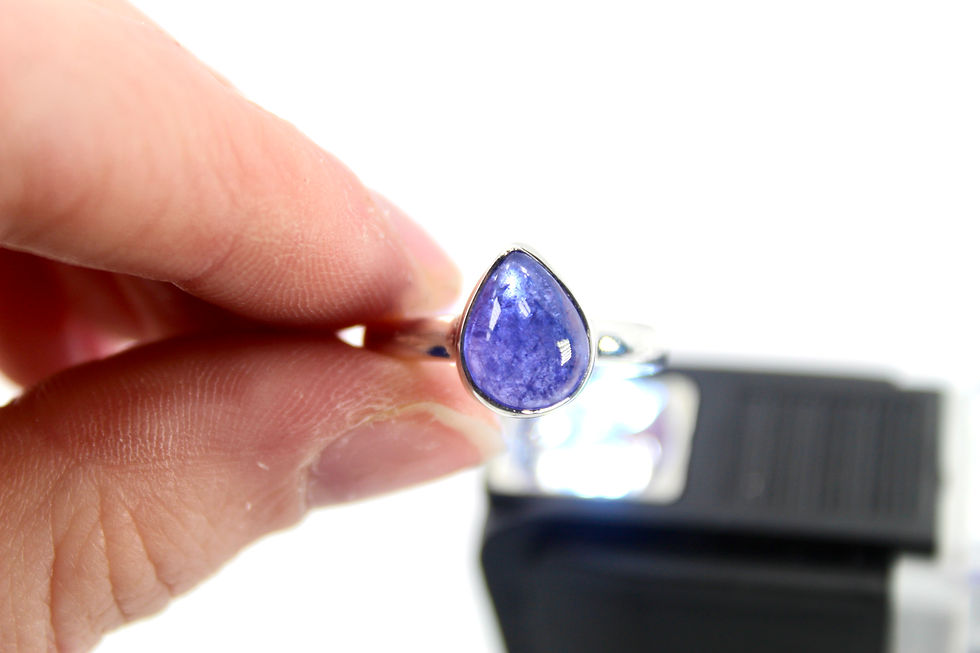 Thumbnail: Tanzanite 925 Sterling Silver Teardrop Ring