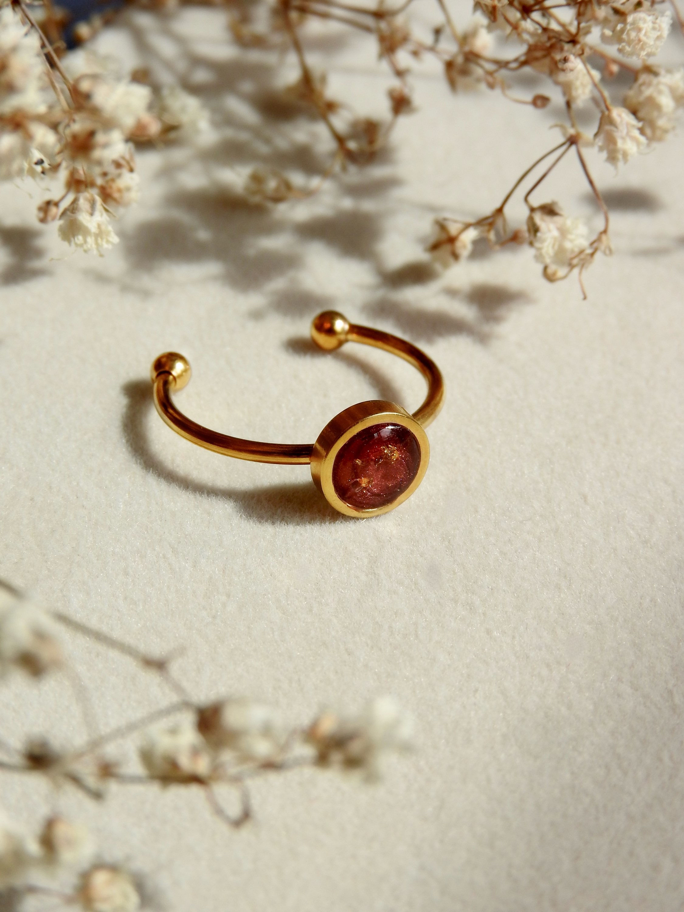 Bague Dorée - BOO Rouge