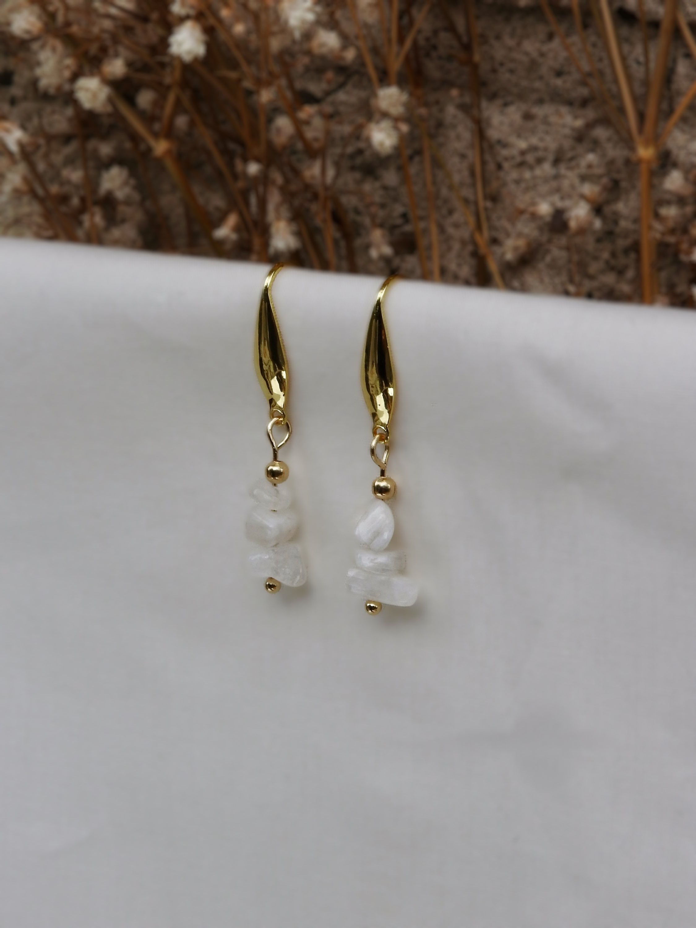 Boucle d’oreille Dorée - TOGO Pierre de lune 