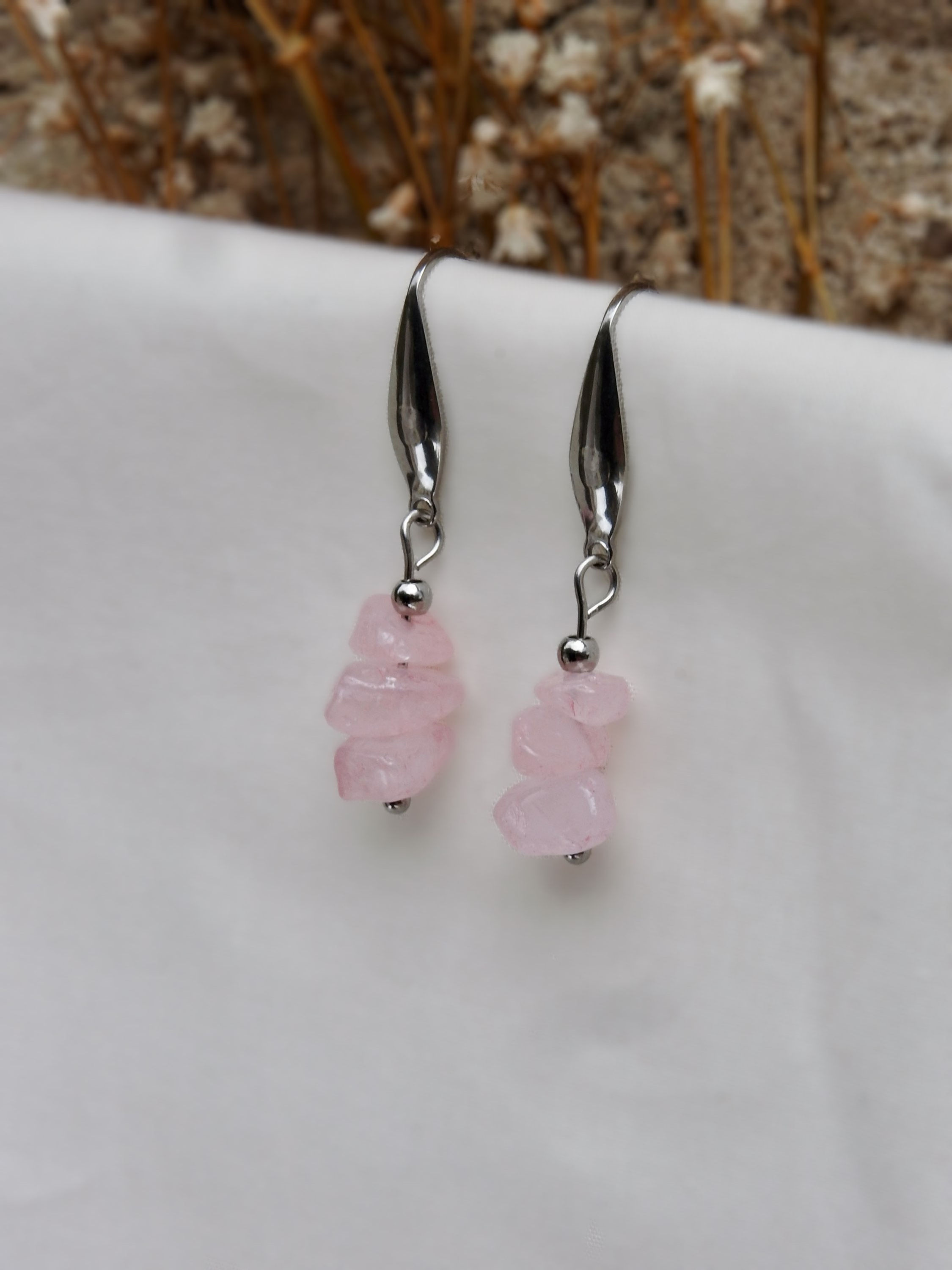 Boucle d’oreille Argentée - TOGO Rose 