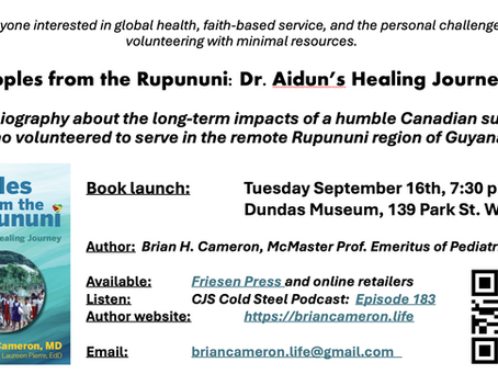 Dundas Book Launch Sept 16th 7:30 p.m.