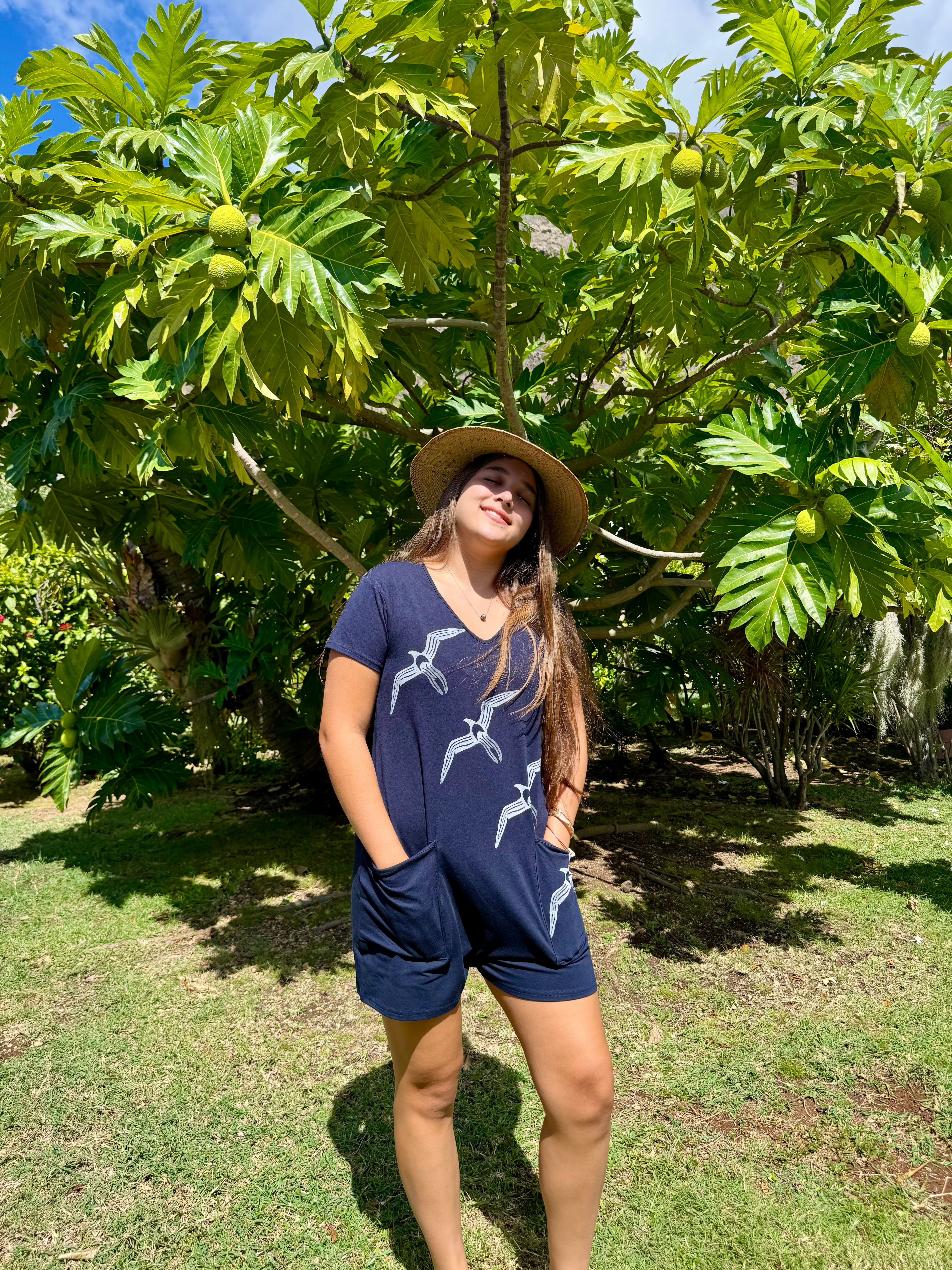 Navy Blue ʻIwa Romper
