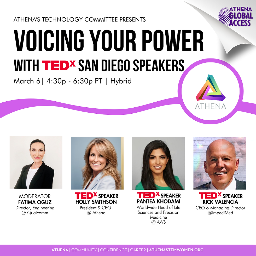 Voice Your Power with TedX Speakers Holly Smithson, RickValencia and Pantea Khodami