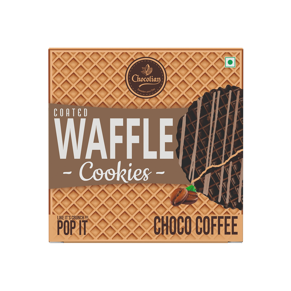 Thumbnail: Chocolian Waffle Cookies Coffee -1pc Coated