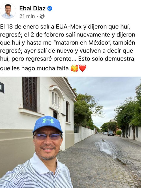 Ebal Díaz aclara que solo se va de Vacaciones