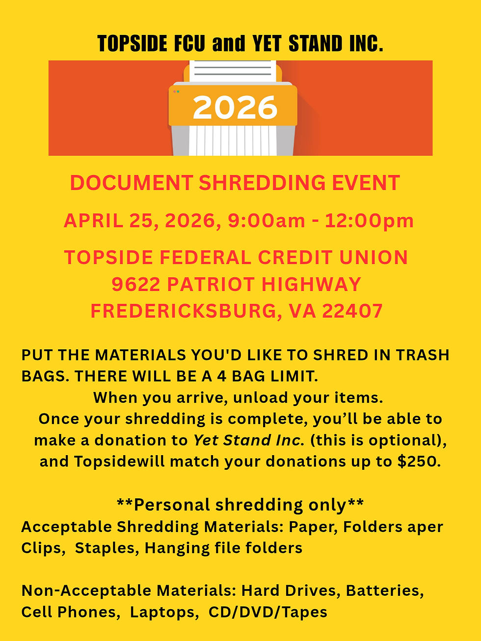 SHREDDING EVENT
