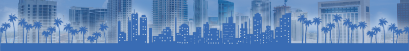Panoramic view of Fort Lauderdale’s cityscape, highlighting modern buildings, lush greenery, and a vibrant urban skyline.